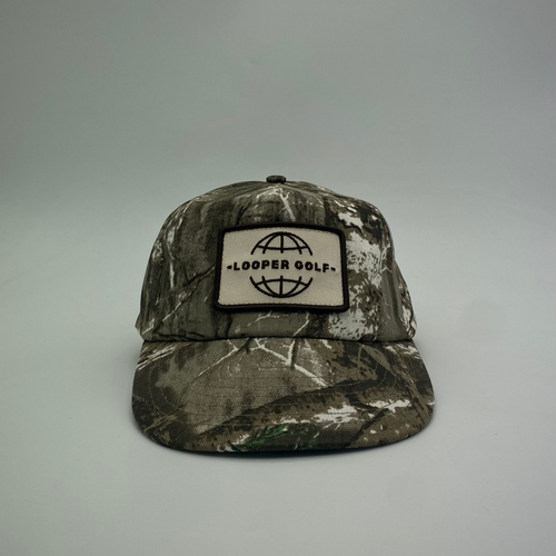 LOOPER GOLF Patch Cap V1 Bushland Camo no brim rope — clean mid-crown camo golf cap Australia
