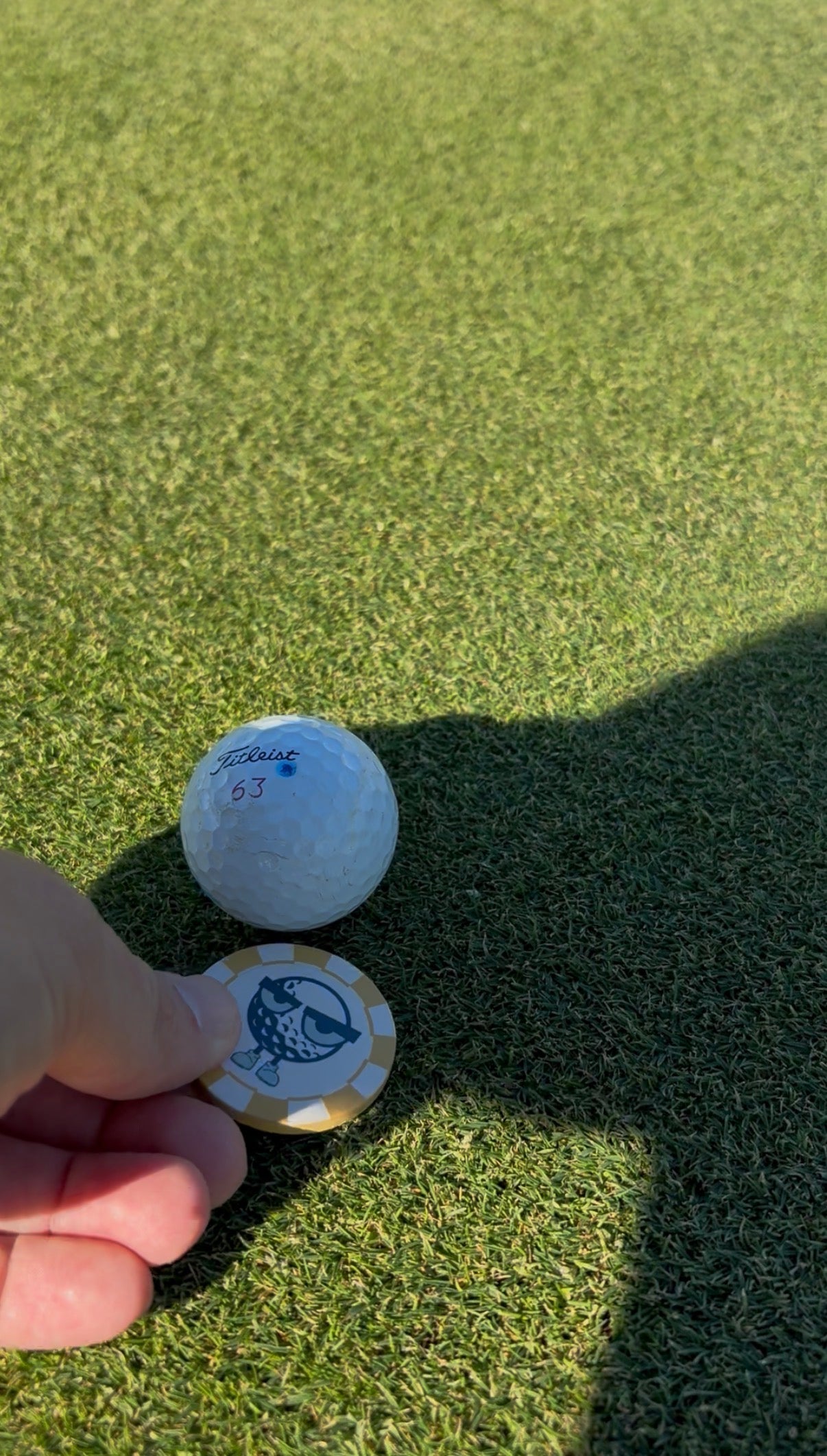Little Lionel Ball Marker on Putting Green